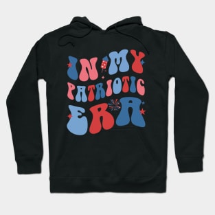 Patriotic  In My Patriotic Era  America Red Blue Groovy Wavy Hoodie